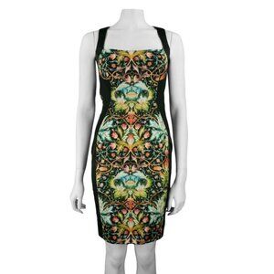 Just Cavalli Floral Satin Body Con Dress Multi Size 44